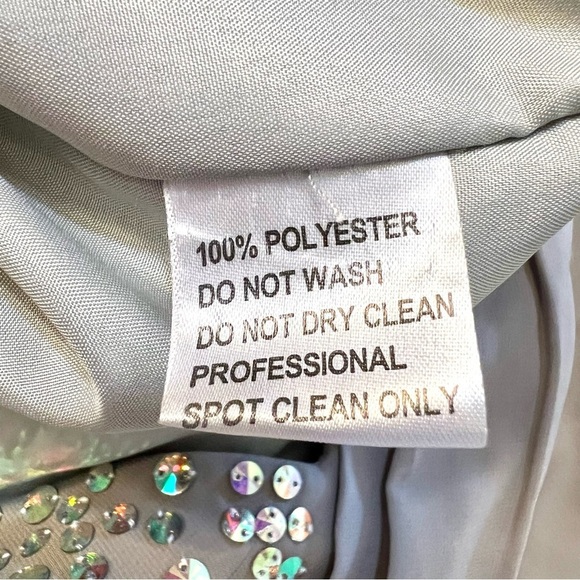 NWT JJ’s HOUSE Plus 24W Silver sequins draped gown sari bridemaids maxi dress - Picture 9 of 9